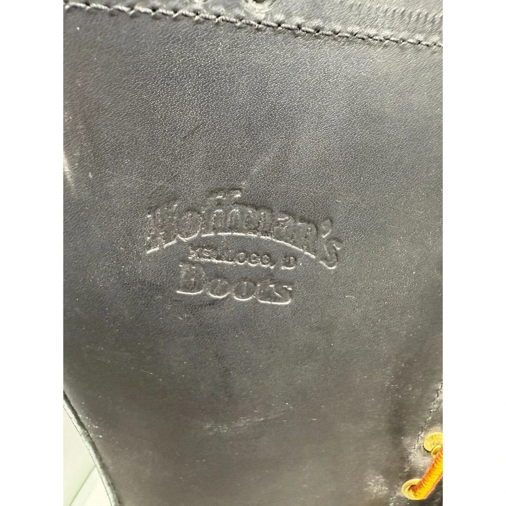 Hoffman LaCrosse Hunting Boots USA Made Size 10 Black Leather Rubber Waterproof
